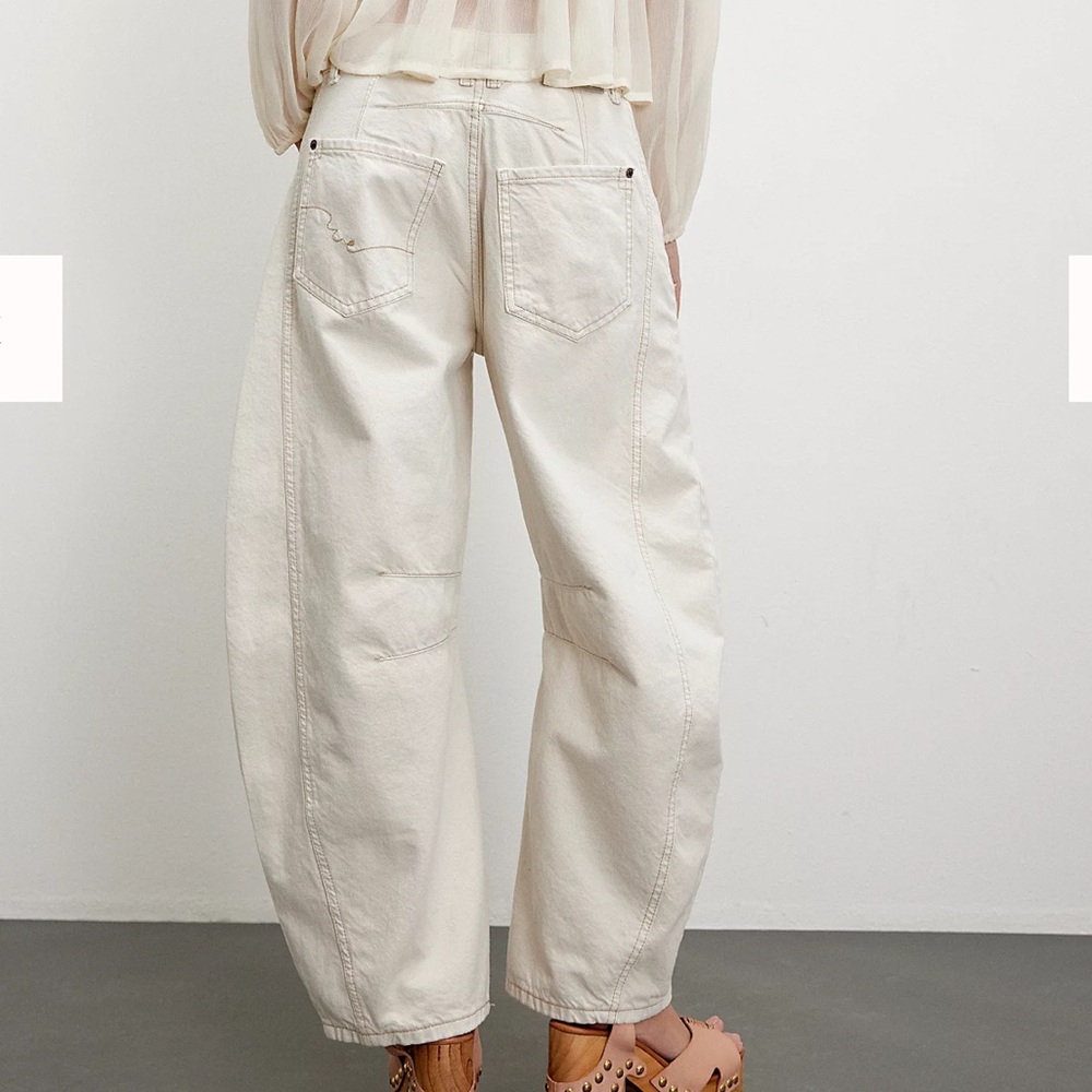 Free People We The Free Good Luck Mid-Rise Barrel Jeans